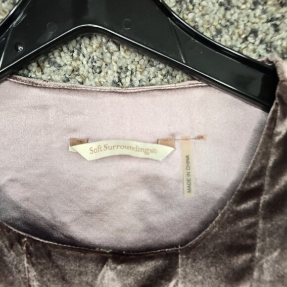 Soft Surroundings Top Womens Small Velour Brown Tunic Scoop Neck Blouse Ladies‎ - Picture 6 of 7